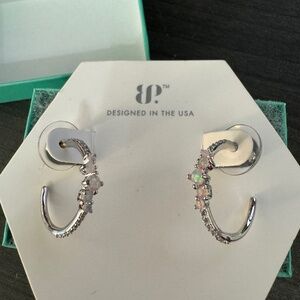 Bomb Party Hoops Peach Fire Opal Crystals Cubic Zirconia